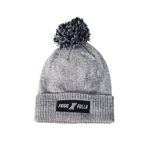 F&F Badge Pom Beanie - Heather